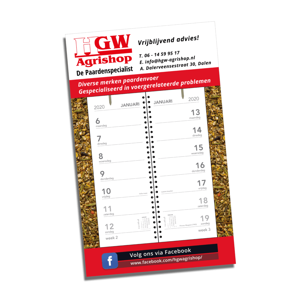 Kalenders voor HGW Agrishop I Vormgeving en drukwerk