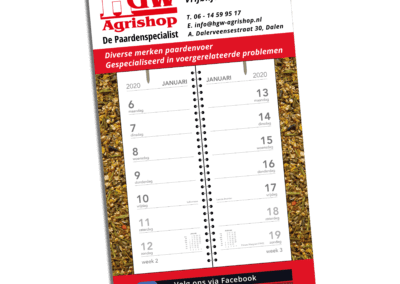 Kalenders voor HGW Agrishop I Vormgeving en drukwerk