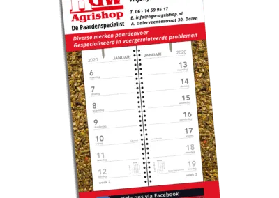 Kalenders voor HGW Agrishop I Vormgeving en drukwerk